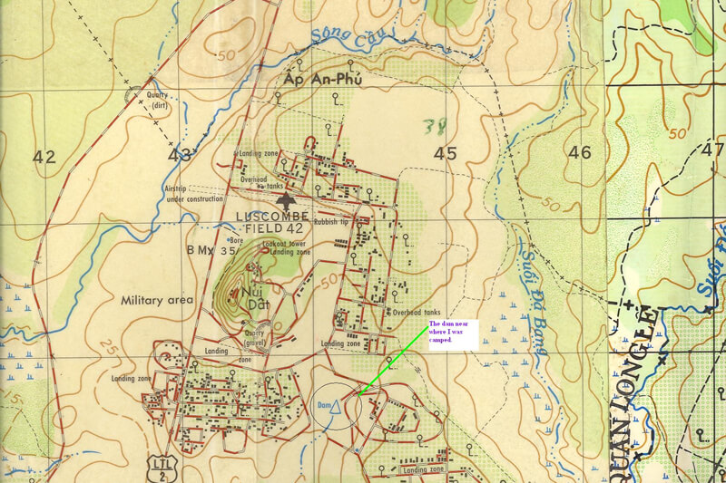 Map of Nui Dat & surrounding area - 1969.